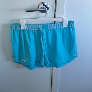 Blue under armor shorts.